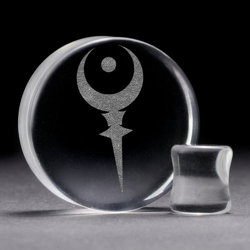 Sigil Of Hades Plug / Messgerät - Klares Glas | Flache Doppelkonische Ausweitung