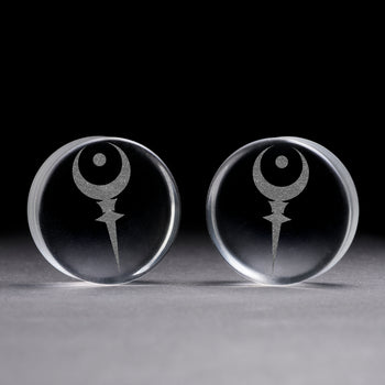 Sigil Of Hades Plug / Messgerät - Klares Glas | Flache Doppelkonische Ausweitung