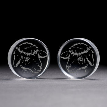 Sacrificial Lamb Plug / Gauge - Clear Glass | Flat Faced Double Flare