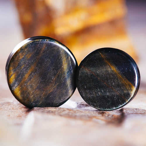 Blue Tiger Eye Stone Plug / Gauge