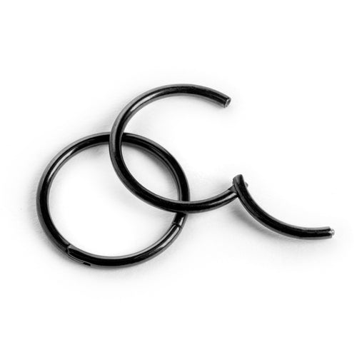Schwarzer PVD Titan Scharnier-Segmentring / ASTM F-136 Scharnier-Ring / Nasenpiercing-Ring / Septum-Ring / Größen 6mm - 12mm