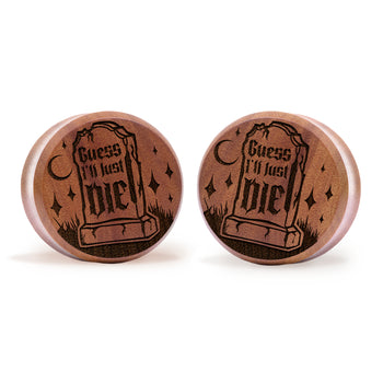 Alternative Tattooed man wearing 90er Retro Flammen Plug / Messgerät - Saba Holz | Flache Doppel-Dehnungsstäbchen