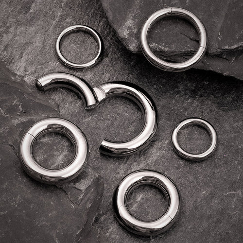 G23 Titanium Hinged Segment Hoop Ring - Septum Clicker