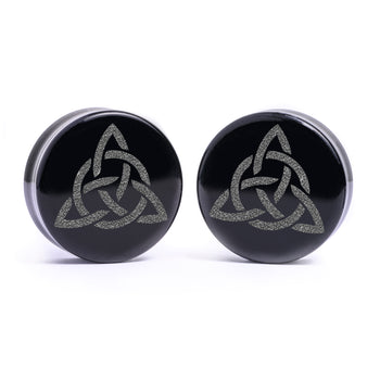 Avocado  Plug / Gauge - Teardrop Crocodile Wood | Flat Faced Double Flare