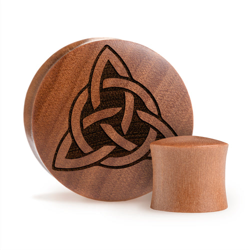 Celtic Knot Plug / Gauge - Saba Wood | Convex Double Flare