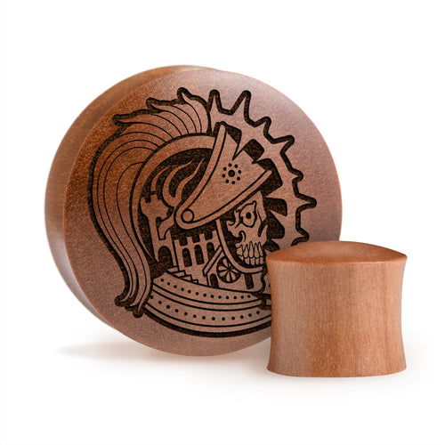 Verfluchter Ritter Plug / Gauge - Saba-Holz | Konvexe Doppelflare