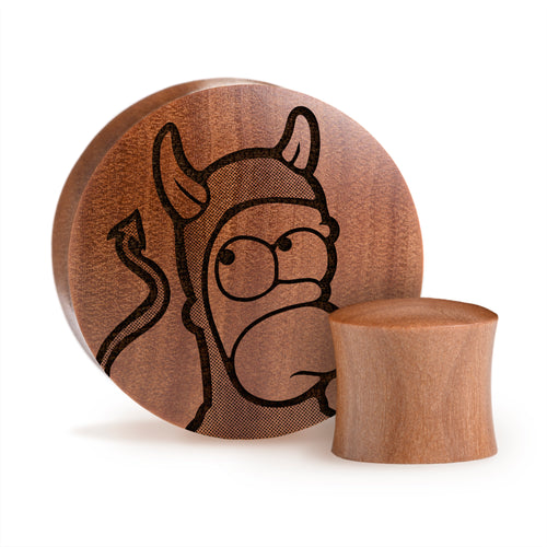 Devil Homer Plug / Gauge - Saba Wood | Convex Double Flare