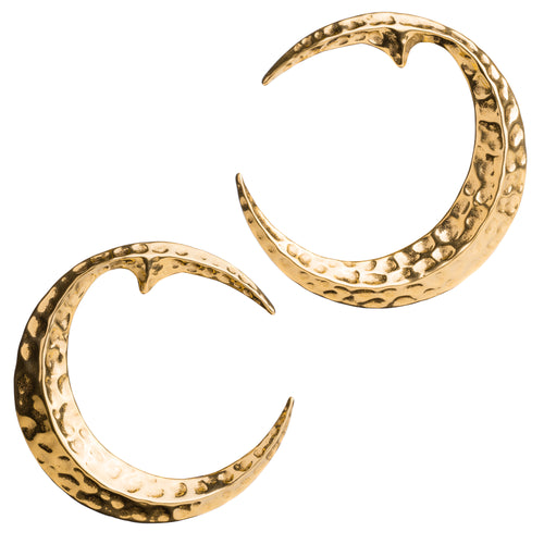 Cute elegant Hammered Gold Moon Earring Hangers (Pair)
