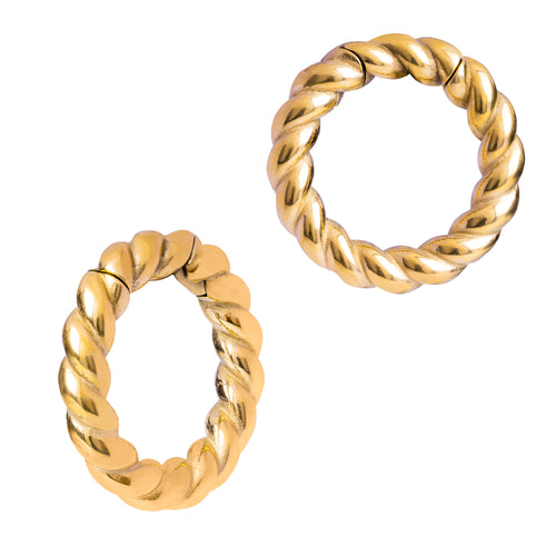 Cute Gold Rope Ear Weights (Pair)