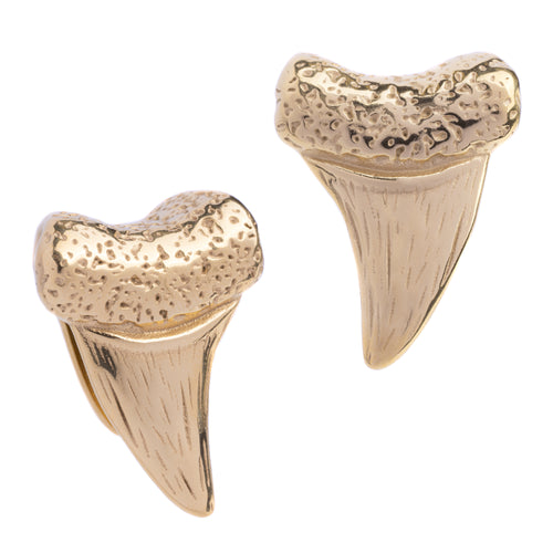 cool Gold Shark Tooth Earring Hangers (Pair)