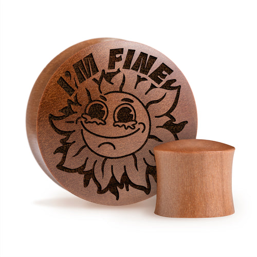 Ich bin gut Weinende Sonnenblume Plug / Manschette - Saba Holz | Konvexe Doppelkonische Ausweitung