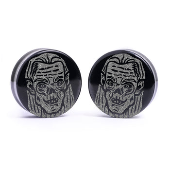 Crypt Keeper Plug / Gauge - Black Glass | Flat Faced Double Flare
