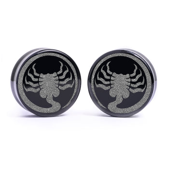 Avocado  Plug / Gauge - Teardrop Crocodile Wood | Flat Faced Double Flare