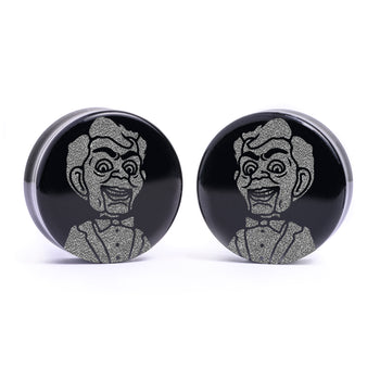 Seigaiha Pattern Plug / Gauge - Clear Glass | Flat Faced Double Flare