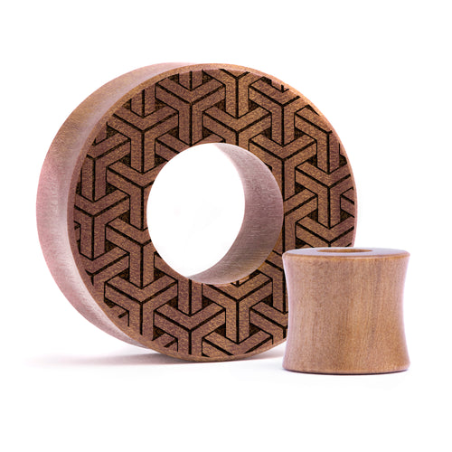 Kikkou Tunnel Plug / Gauge - Saba Wood | Flat Faced Double Flare