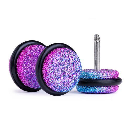 Pink and Blue Glitter Fake Plug / Gauge