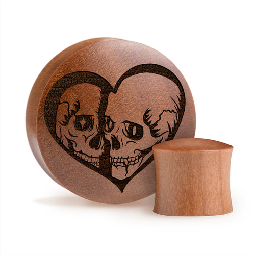 Bis zum Tod Skelett Plug / Lehre - Saba Holz | Konvexe Doppel-Flare