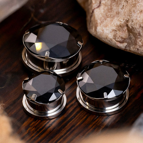 Silver Black Diamond Plug / Gauge