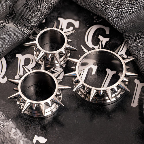 Spiked Screwback Stainless Steel Tunnel