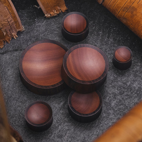 Ebony And Saba Wood Plugs For Stretched Ears