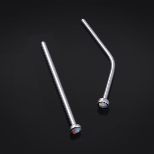 Fishtail - White Opal - (Titanium)