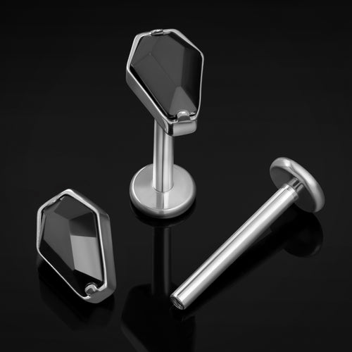 Titan-Labret-Ohrstecker mit Innengewinde, Stärke 1,2 mm, in Roségold mit Kegel