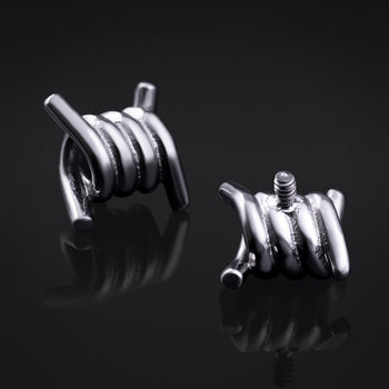 ASTM F136 Titanium Internally Threaded Silver Barb Labret Top