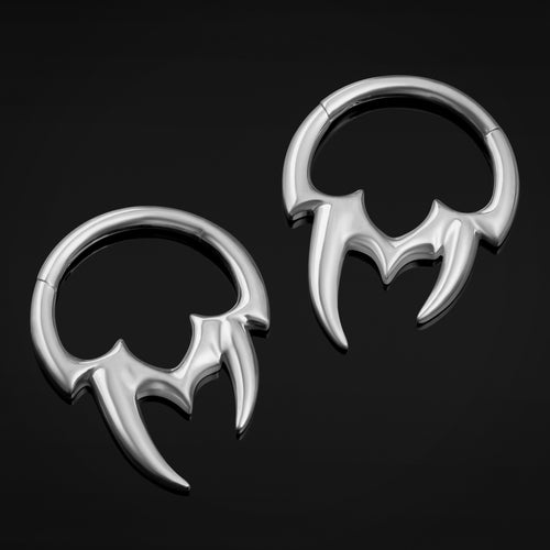 Asymmetrical Tribal Spike ASTM F136 Titanium Silver Segment Clicker Septum Nose Ring