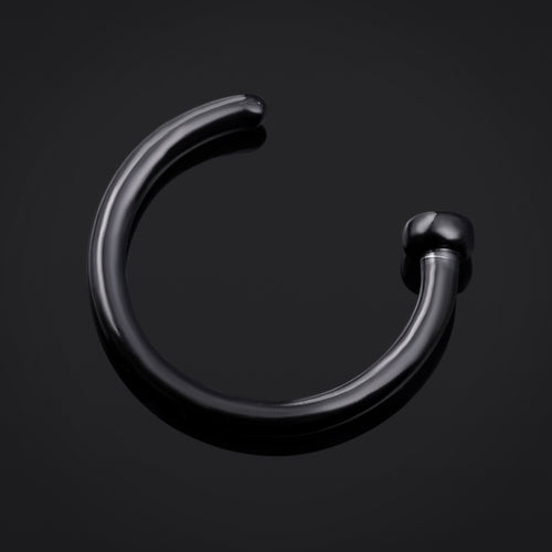 Nose Hoop - Black - (Titanium)