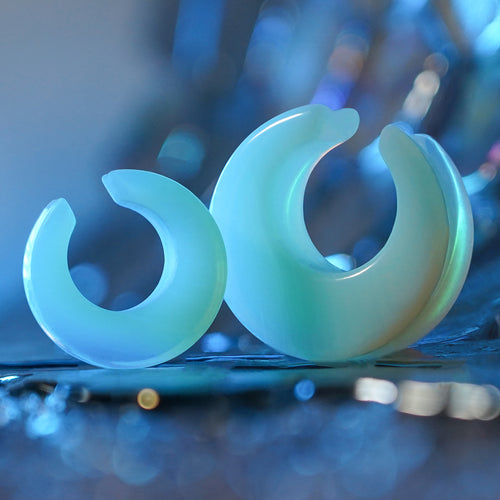 Glass Opalite Saddle Plug / Gauge