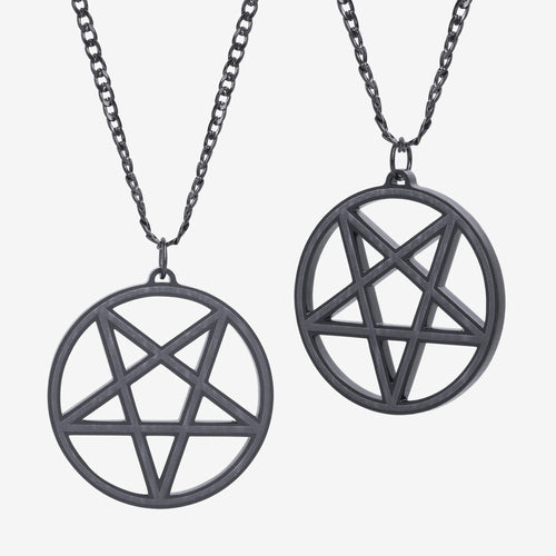 Pentagram Matte Black Necklace