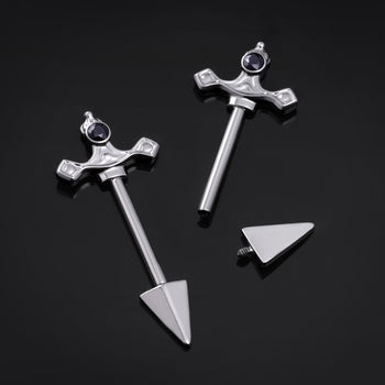 Titanium Internally Threaded Sword Nipple Bar