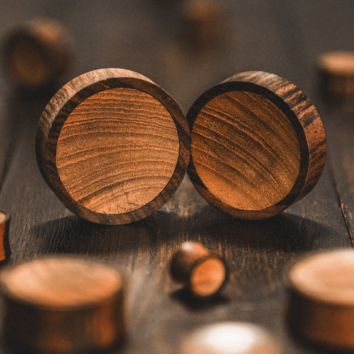 Ebony And Teak Wood Ear Plug / Gauge