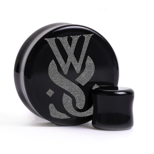WSS Emblem Plug / Gauge - Schwarzes Glas | Flachgesichtige Doppelflare