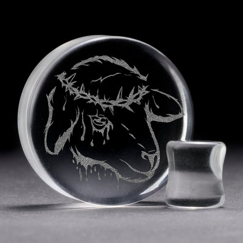 Sacrificial Lamb Plug / Gauge - Clear Glass | Flat Faced Double Flare