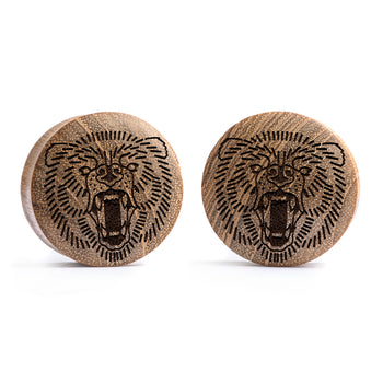 Bear Plug / Gauge - Teak Wood | Convex Double Flare