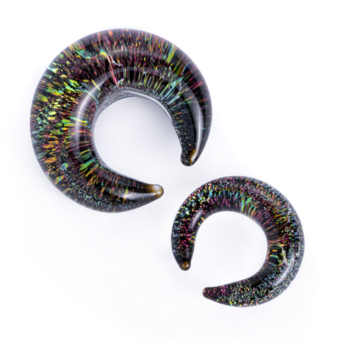 Black Dichroic Glass Pincher Plug / Gauge