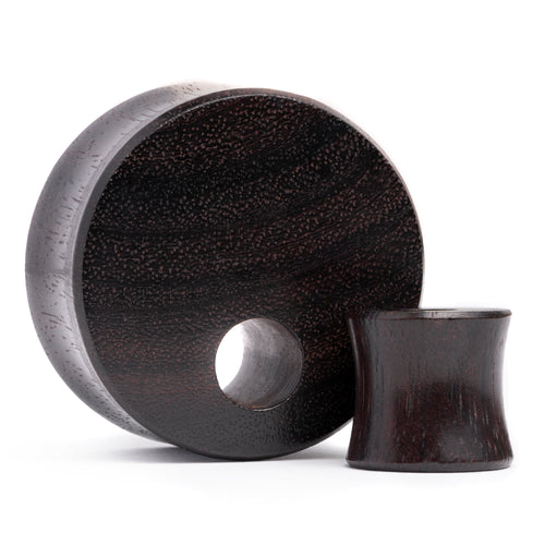 Black Ebony Offset Hole Wood Tunnel