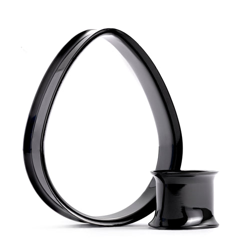 Black Steel Teardrop Tunnel / Plug / Gauge