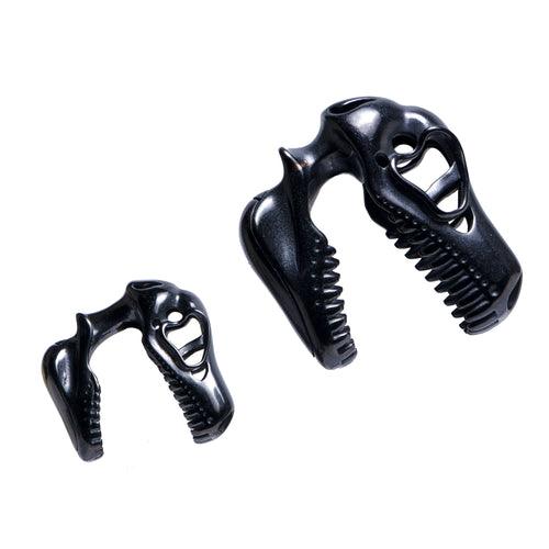 Black T-rex Skull Ear Weights (Pair)