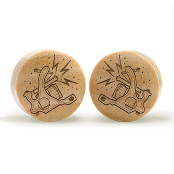 Coil Tattoo Machine Plug / Gauge - Crocodile Wood | Convex Double Flare