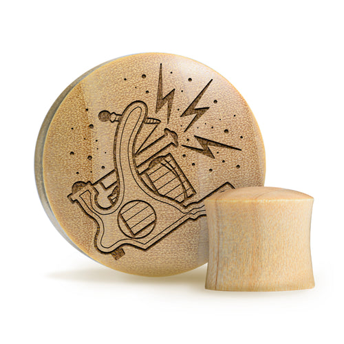 Coil Tattoo Machine Plug / Gauge - Crocodile Wood | Convex Double Flare