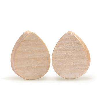 Girl wearing cute Circle Keyhole - Brass Ear Weights (Pair)