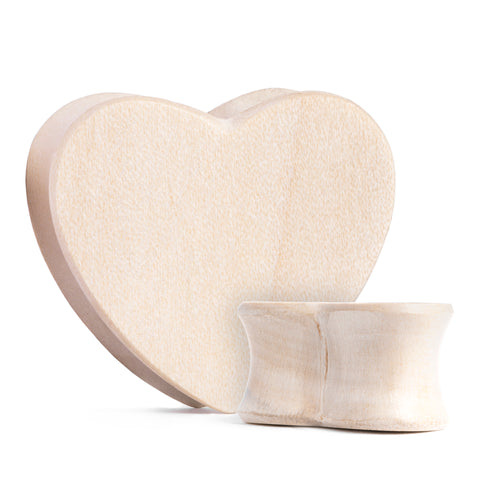 Crocodile Heart Shaped Wood Ear Plug / Gauge