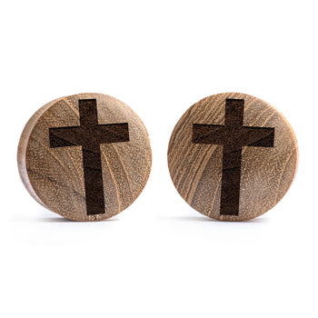 Starburst Mandala Zier Tattoo Plug / gauge - Saba Wood | Doppelaufgeweitet mit flachem Gesicht