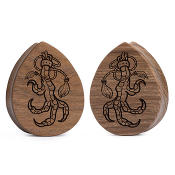 Eagle Claw Plug / Gauge - Teardrop Teak Wood | Flat Faced Double Flare