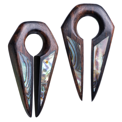 Ebony Abalone - Keyhole Ear Weights (Pair)