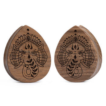 Linienmandala Zierstattoo Plug / gauge - Krokodilholz | Konvexe Doppelaufgeweitet