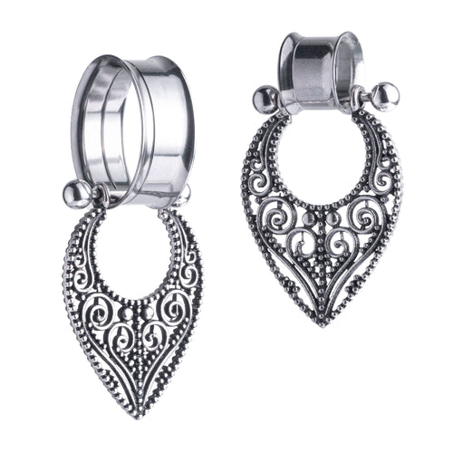 Filigree Silver Dangle Plug