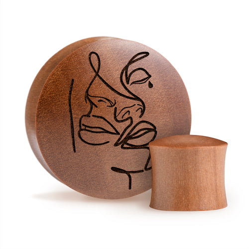 Gemini Zodiac Plug / Gauge - Saba Wood | Convex Double Flare